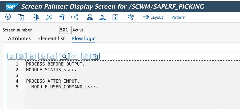 Screen Painter flow logic