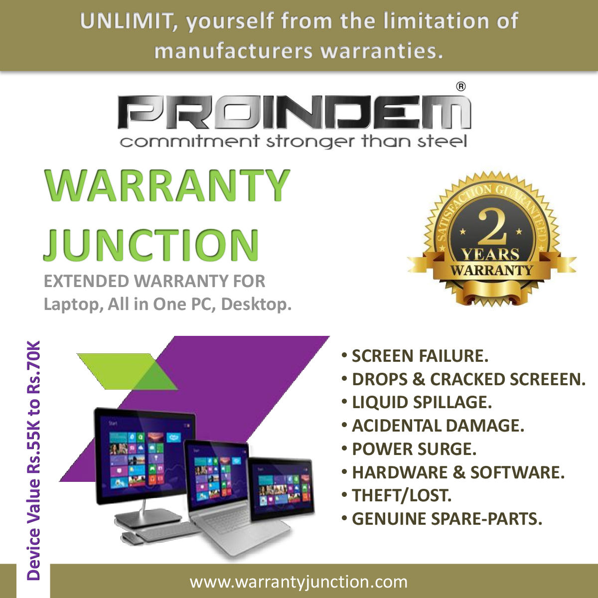 Laptop and Desktop 2 years Protection (Device value 55,000Rs. to 69,900Rs.)