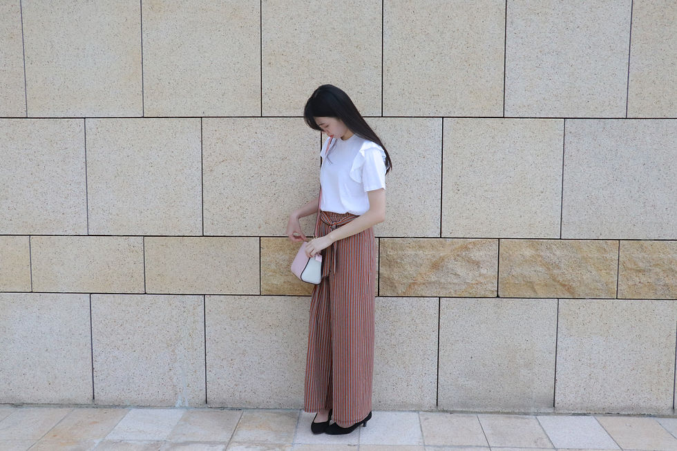 Thumbnail: Mosaic Stripe Wide Leg Pants