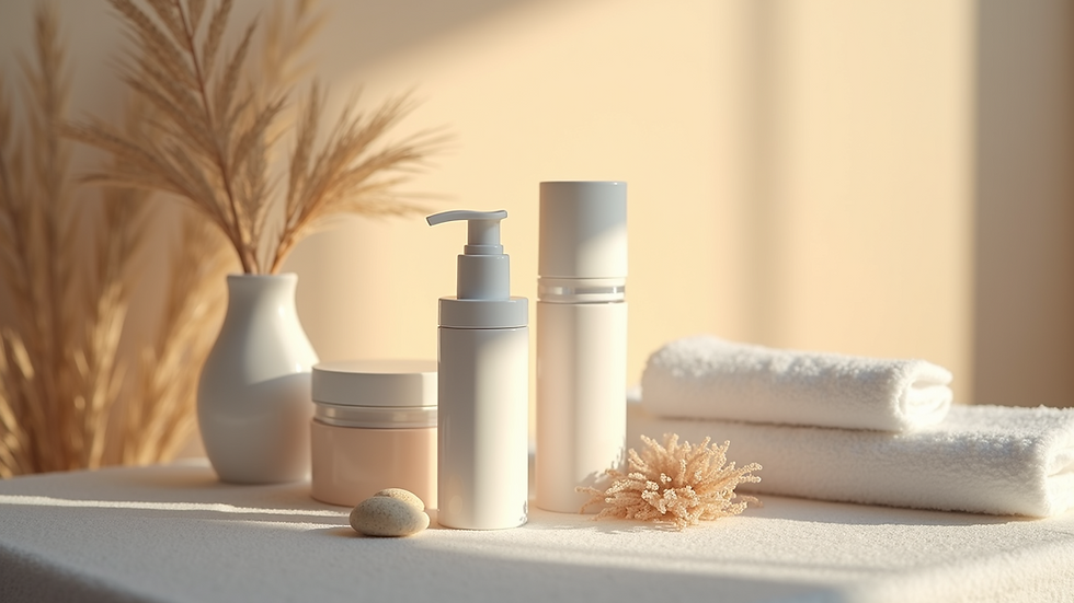 Close-up view of a serene spa environment with skincare products