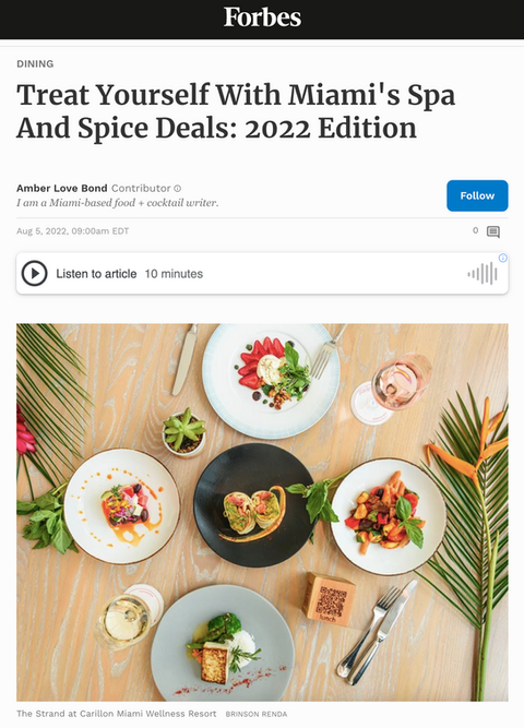 forbes, miami spice, the strand miami