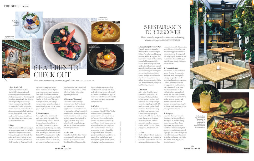 Modern Luxury Miami, food photography
