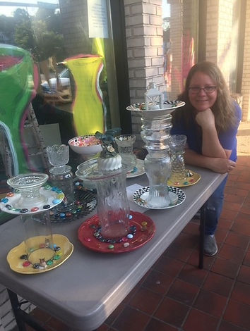 Mary with her work.jpg