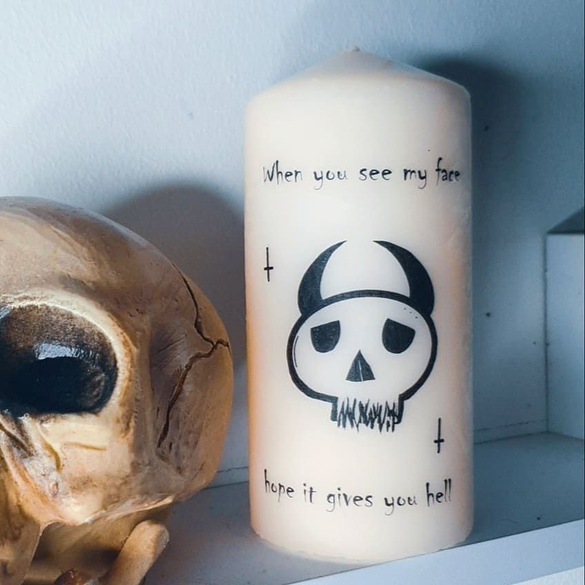 Hope it gives you hell pillar candle