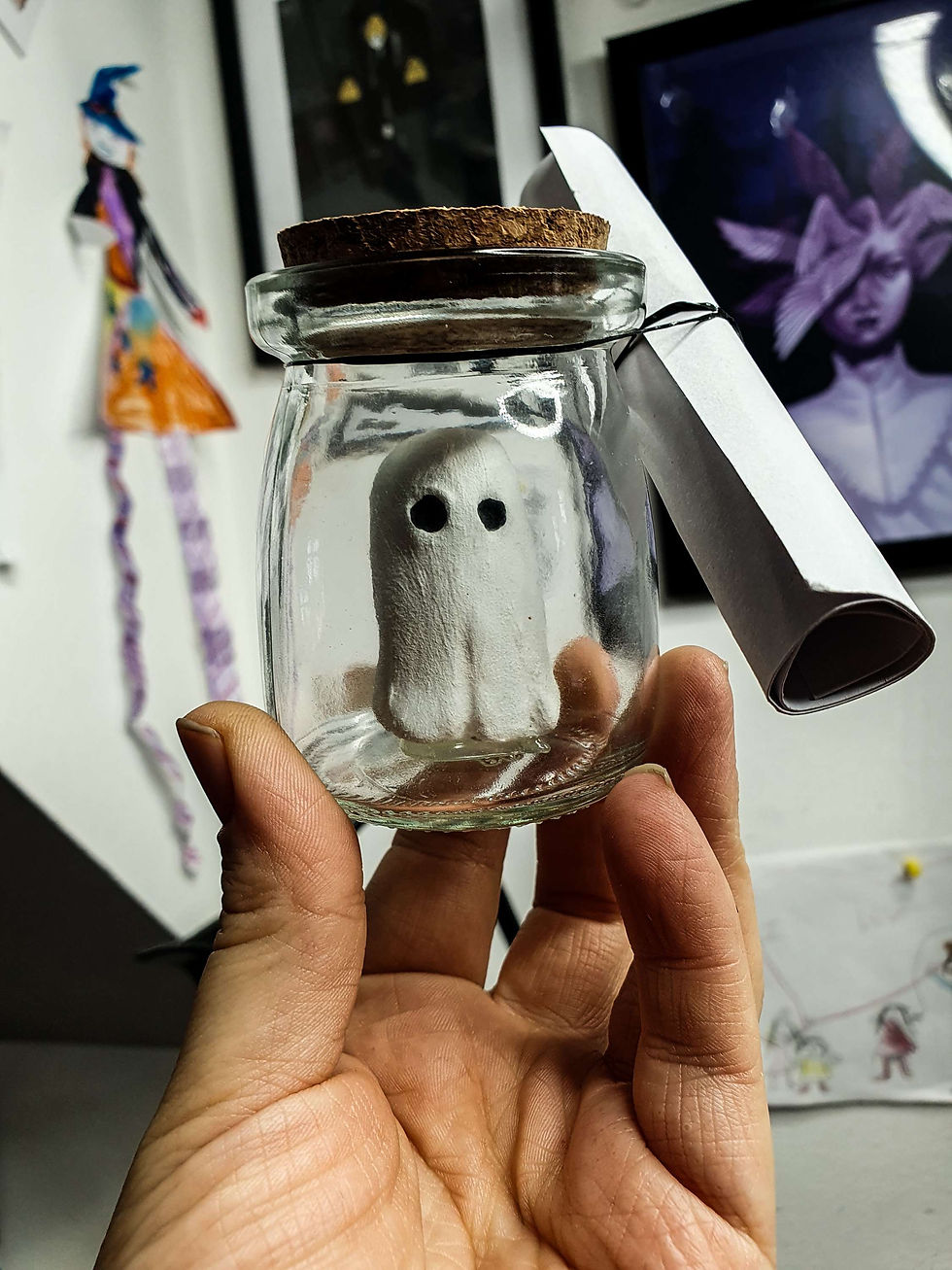 Glow in the dark Ghost in a jar