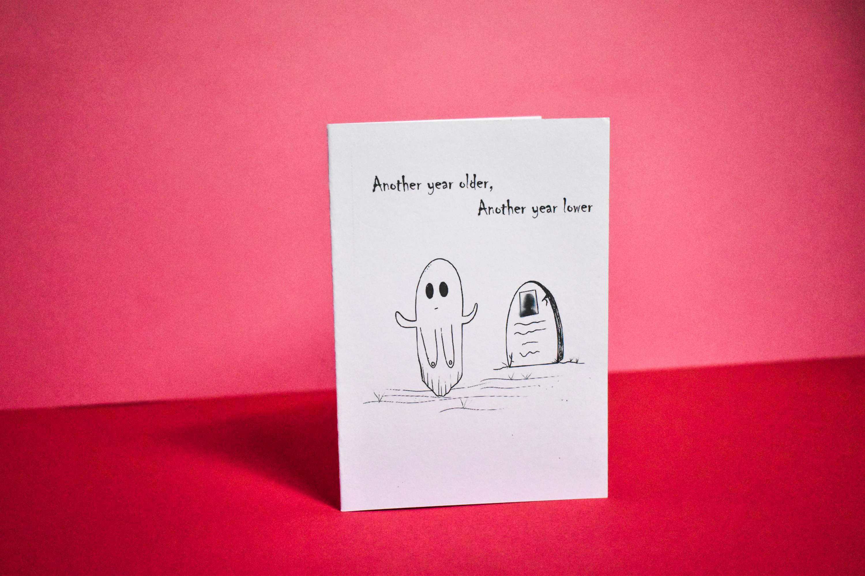 Spooky cute lower boobies ghost birthday card