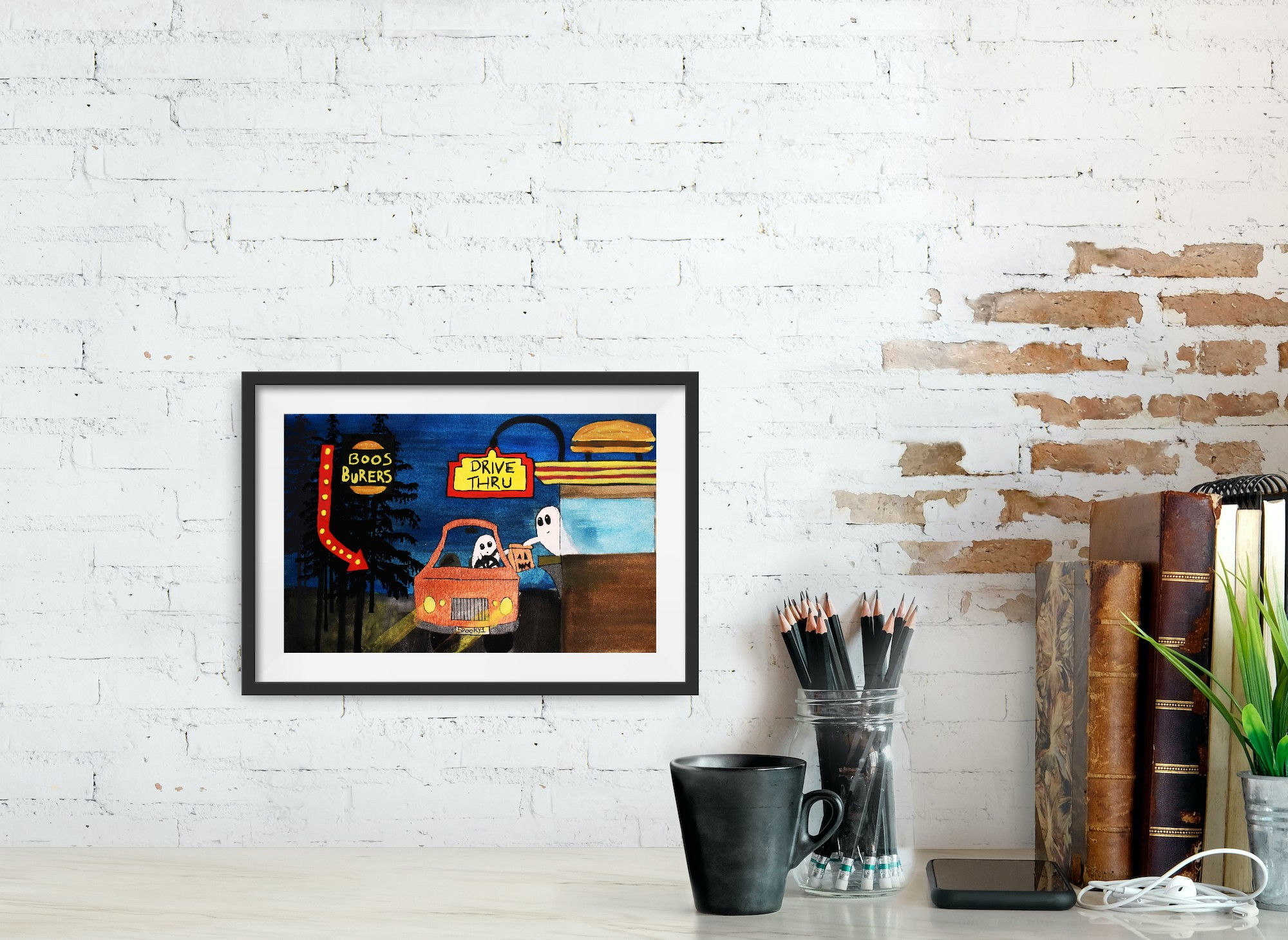 Boos burgers art print