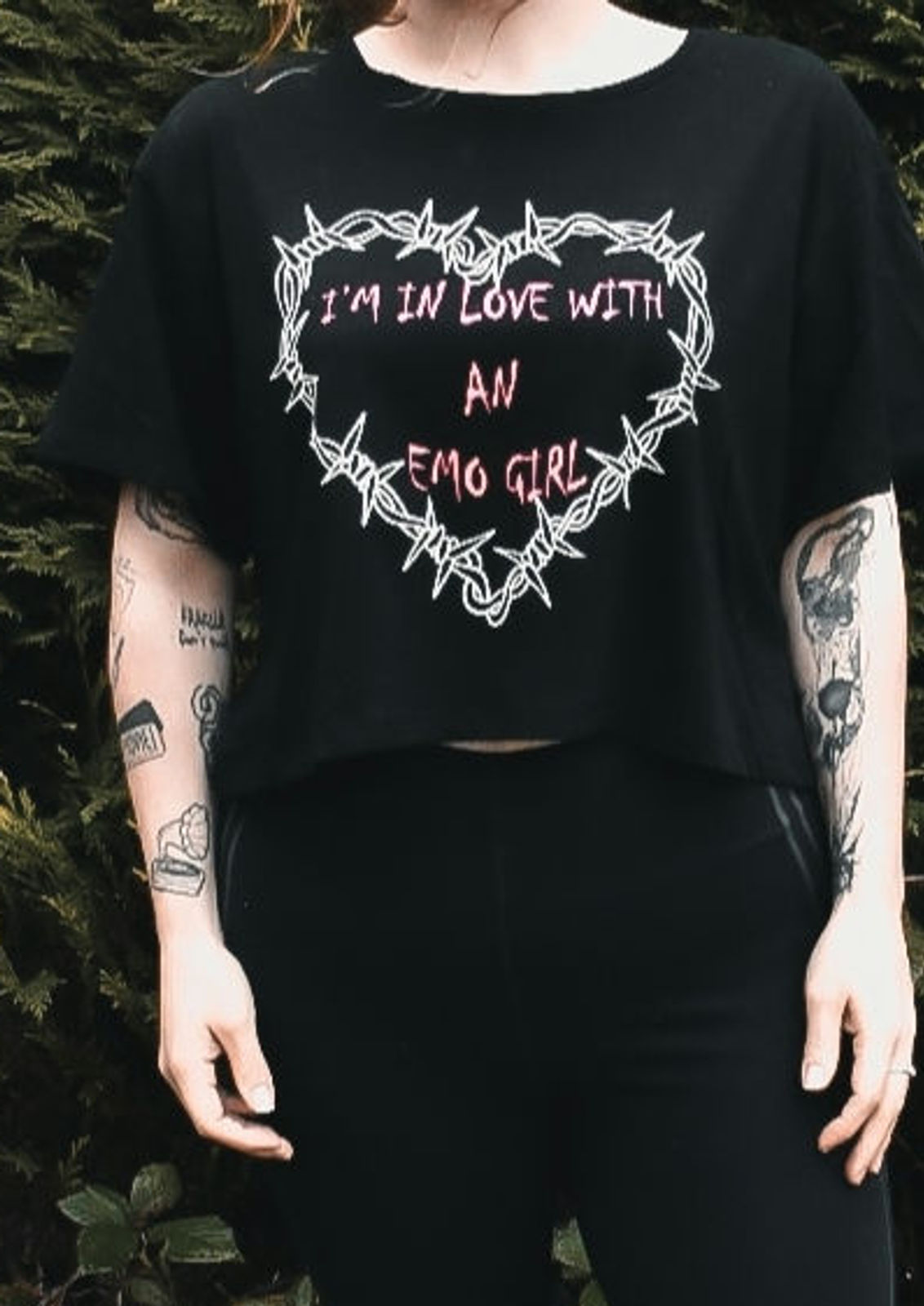 Emo girl cropped top