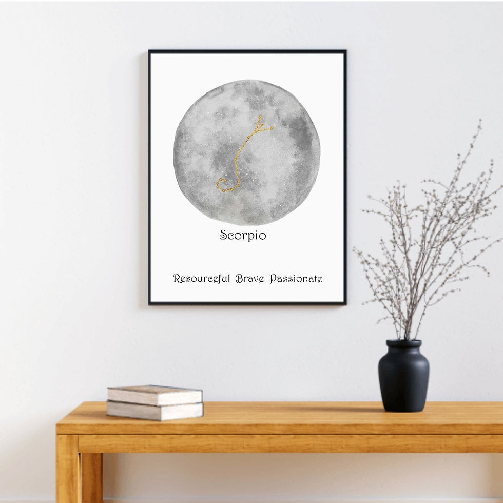 Thumbnail: Personalized Scorpio zodiac constellation moon print