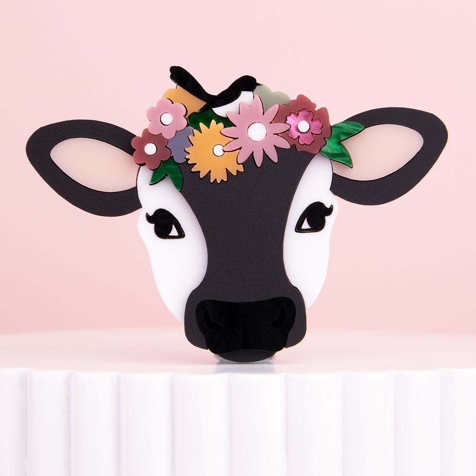 Cleo the Cow Brooch