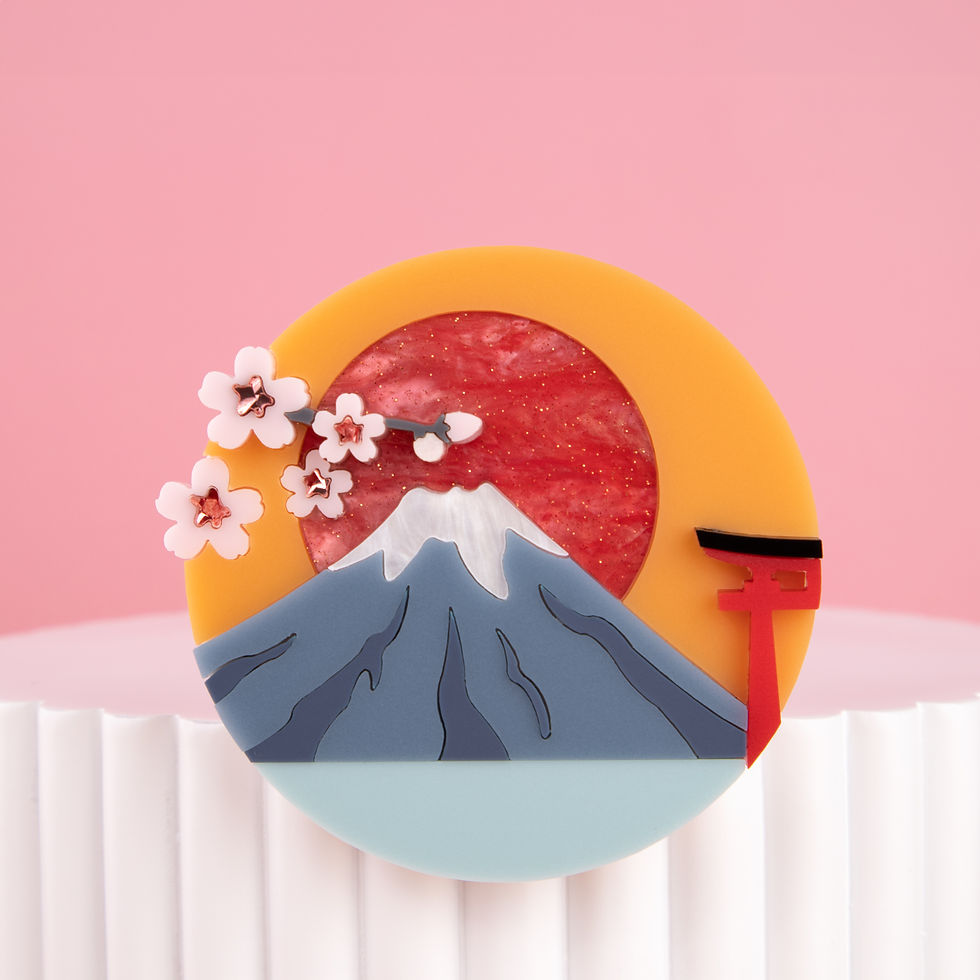 Spectacular Mt. Fuji Brooch