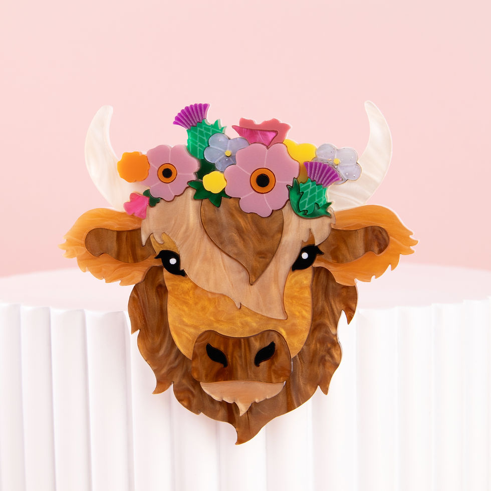 Coo the Highland Cow Brooch