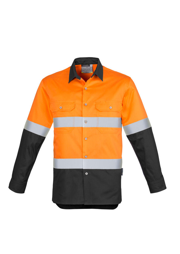 Thumbnail: MENS HI VIS SPLICED INDUSTRIAL SHIRT - HOOP TAPED   ZW123