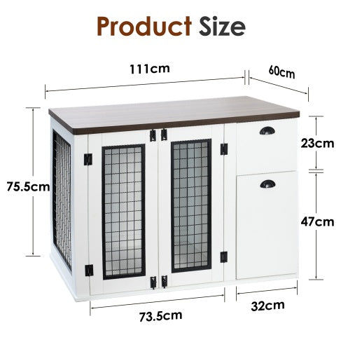 Thumbnail: Furniture Style Dog Cage, Wooden Dog Cage, Double Door Dog Cage, Side Cabinet Do