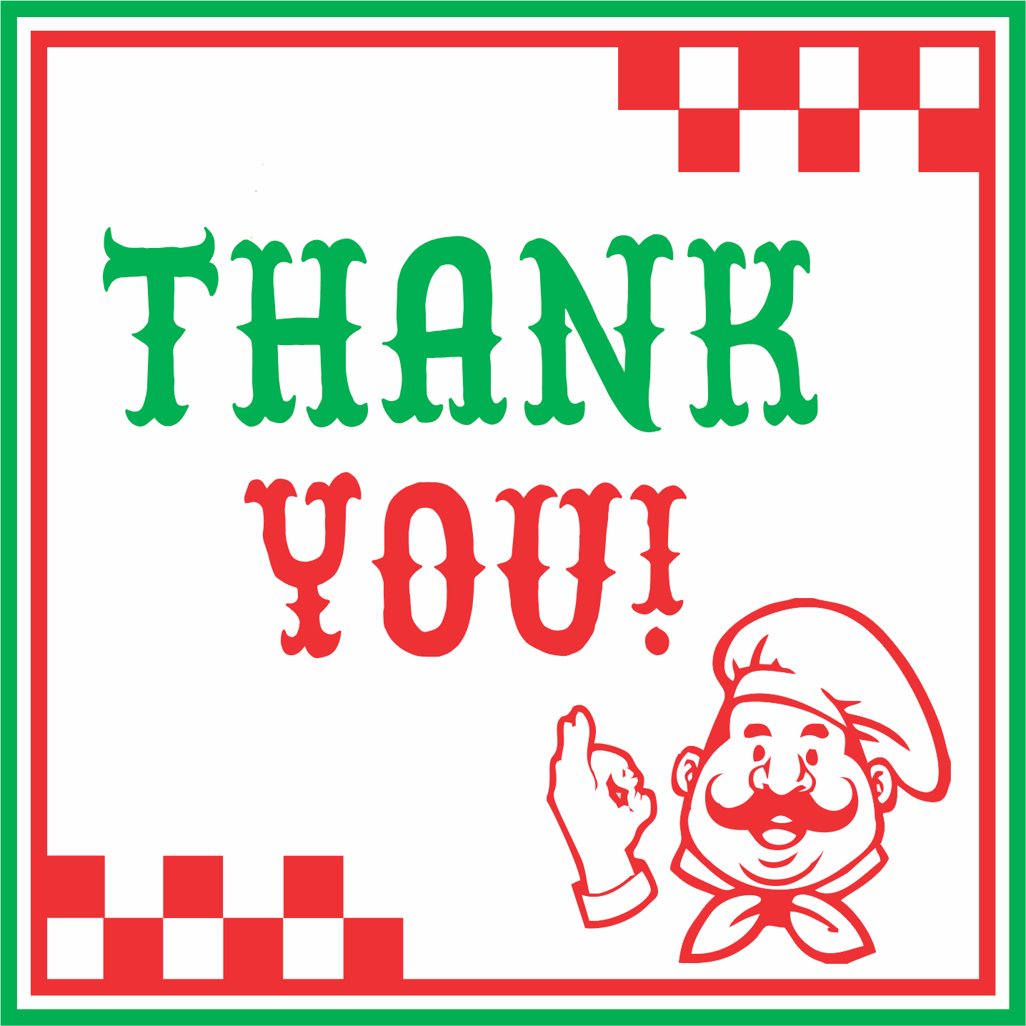 Thank You Pizza Box w/ cutters