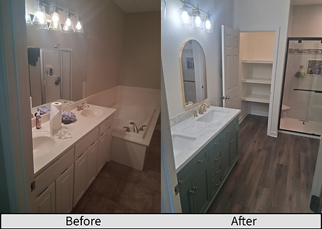 Complete Lake Hamilton remoel. New custom closet, shower, vanity and LVP flooring