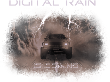 A car driving trough send hurricane