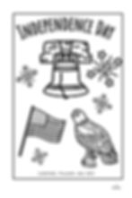 Independence Day Eagle Colouring Page with flag and bell