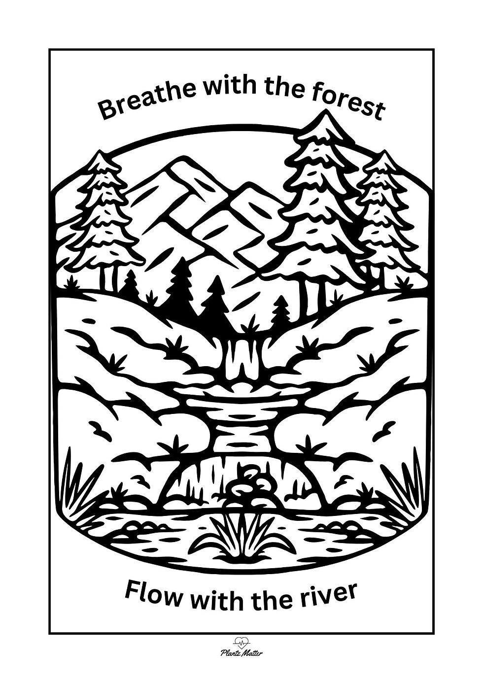 colouring page with a slogan