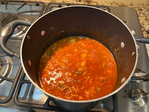 What Do You Do When You Have Left Over Spaghetti w/Meatballs And Vegetable Soup? Make Spaghetti Soup!