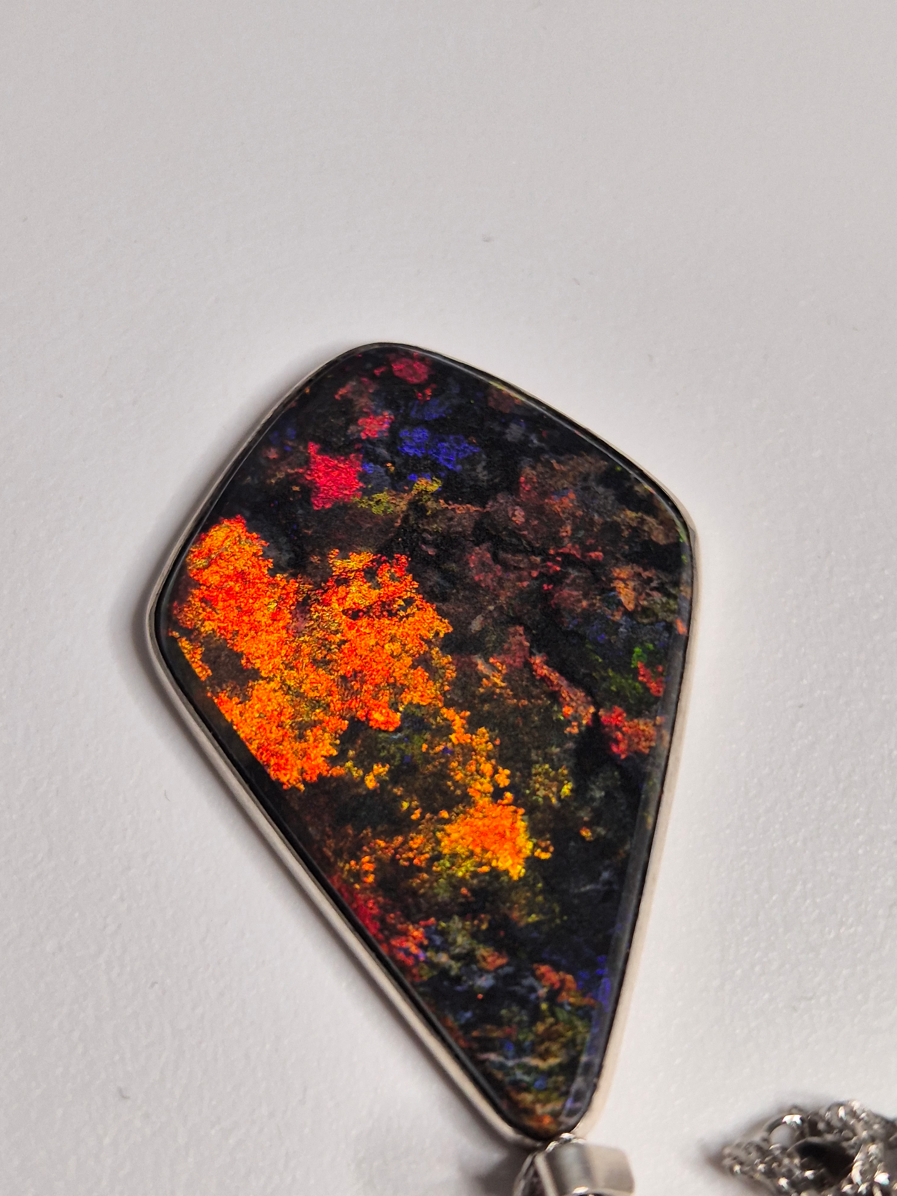 ANDAMOOKA HARD MATRIX OPAL PENDANT
