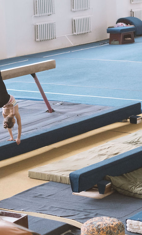 Gymnasts Practicing