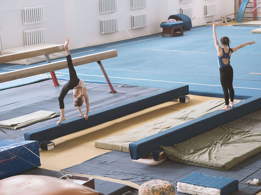 Gymnasts Practicing