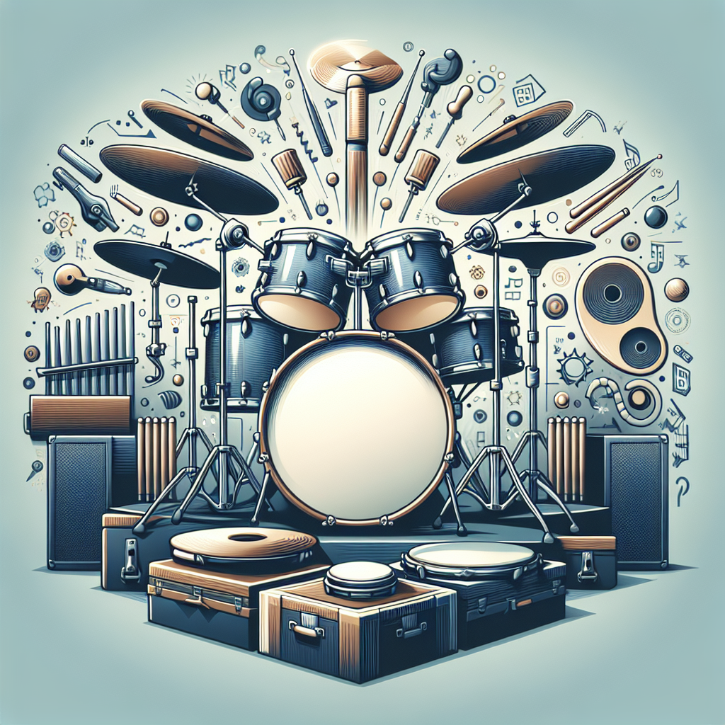 Drawing of drums and percussion instruments