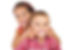 Two funny smiling little children, showi