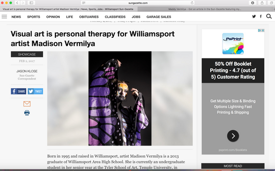 Artwork and Interview featured in the Sun-Gazette