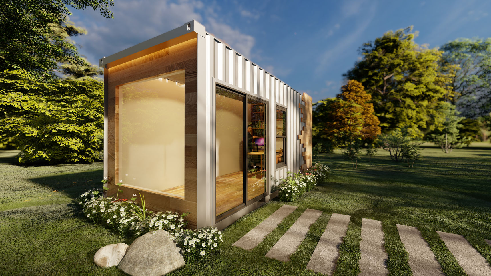 Shipping container home office
