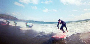 Year 8 students have fun learning to surf at Bigbury Beach