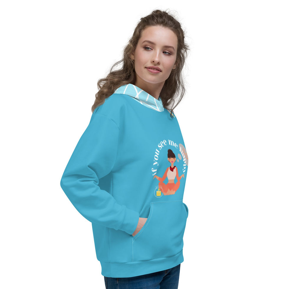 Thumbnail: If you see me happy - Unisex Hoodie blu