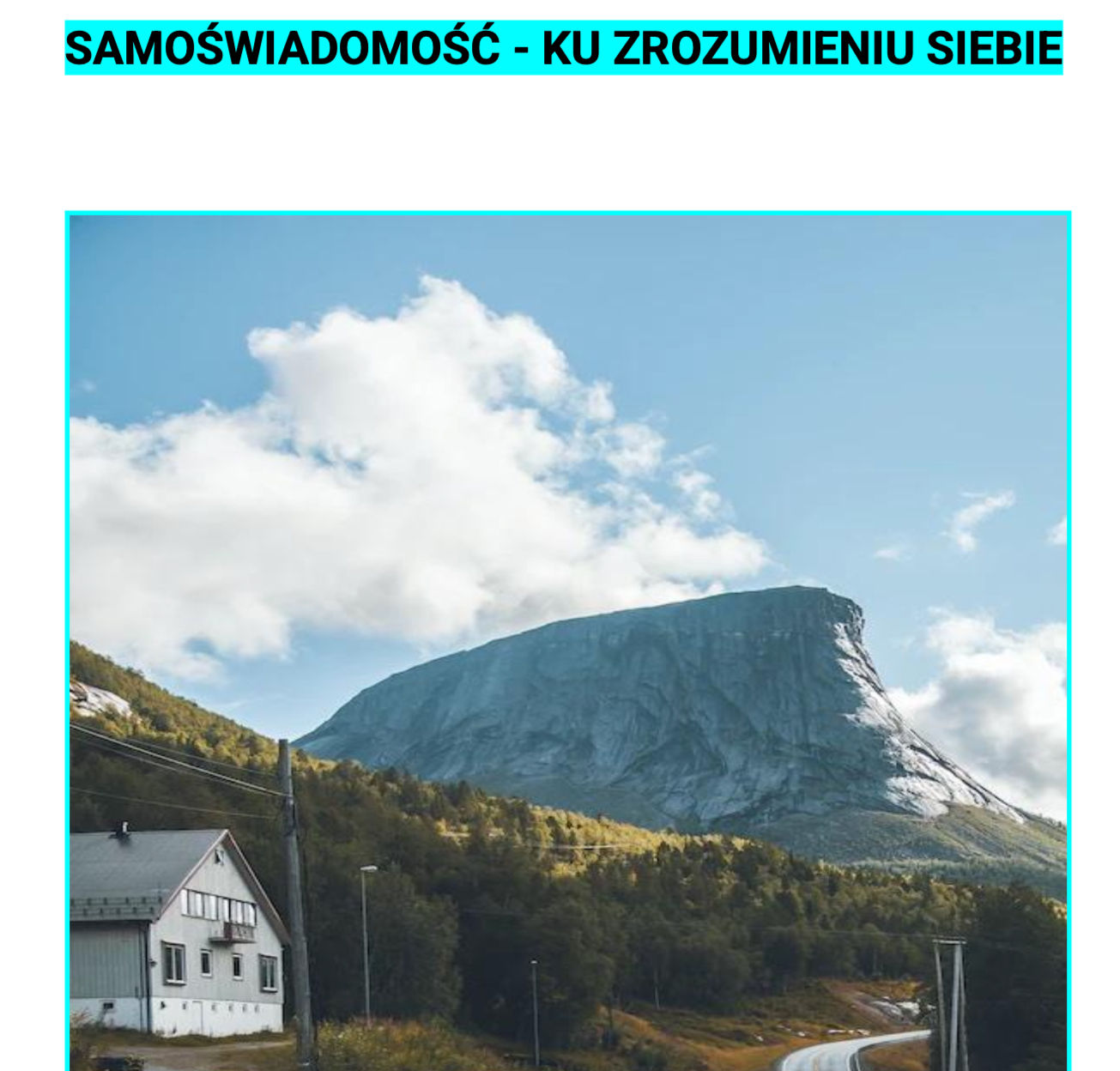 Samoświadomość - Ku zrozumieniu siebie