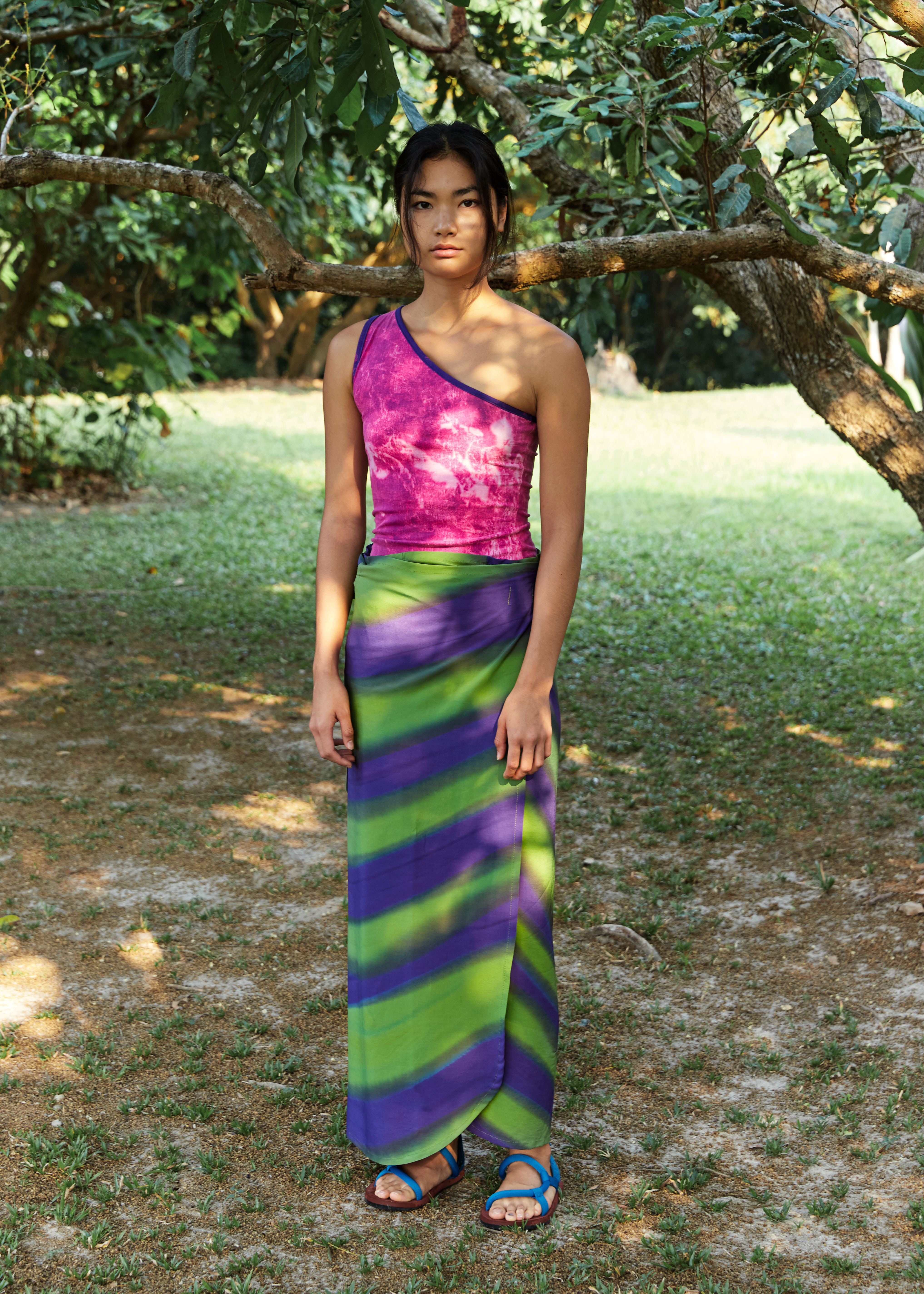 Drop one shoulder top