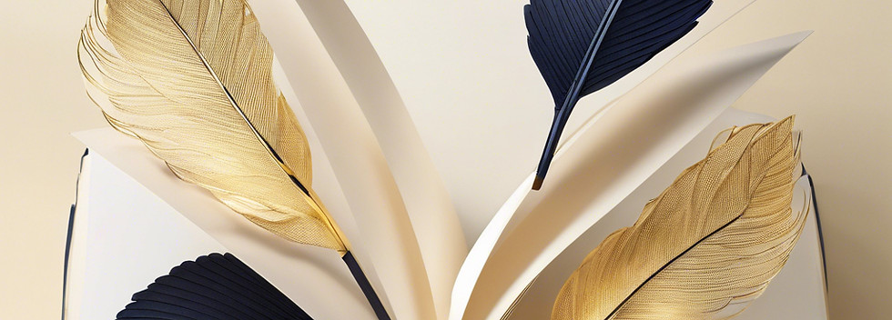black, white gold and navy blue for a book company.jpg