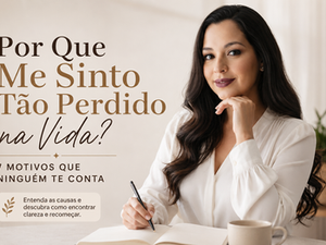 Mulher pensativa escrevendo em caderno, representando quem me sinto perdido na vida busca clareza, autoestima e recomeço pessoal
