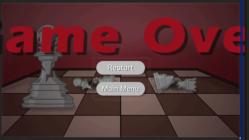 Game Over screen animation