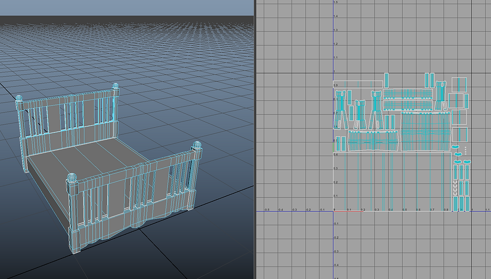 Bedframe mesh and UV's