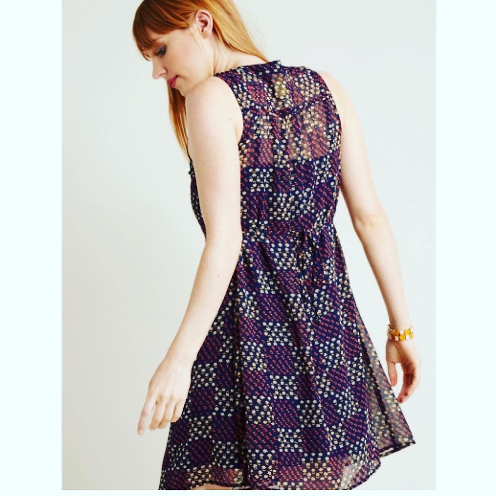 Thumbnail: NWT MODCLOTH RETRO FLORAL APPLE CHIFFON SLEEVELESS DRESS XL  SIZE: XL Chest: 23 