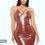 Thumbnail: NWT SEXY FAUX LEATHER CHOCOLATE BROWN MOCHA MIDI DRESS  SIZE: 1X Chest: 21 inche