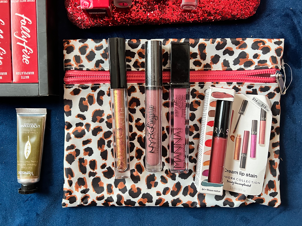 Thumbnail: HIGH END LOT FULL SIZED MAC GIVENCHY LIME CRIME REDS PURPLES LIPSTICK MAKEUP BAG
