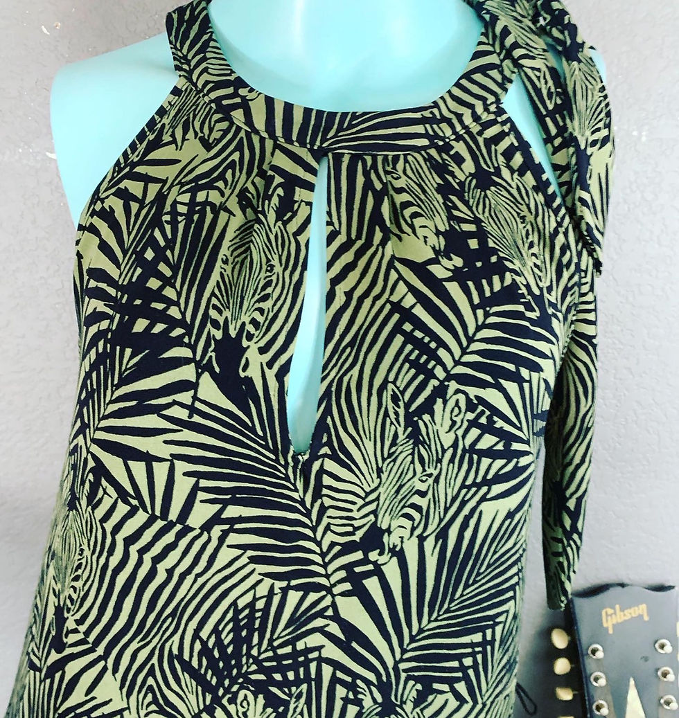 Thumbnail: Banana Republic Olive Zebra Halter Dress Size: Small Chest: 17.5 inches  Length: