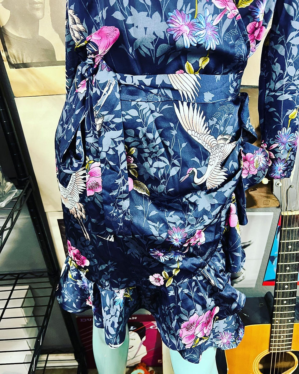 Thumbnail: NWT ASIAN STYLE CRANE SILKY LIQUERISH BRAND WRAP DRESS SIZE 10  SIZE 10 Chest: 1