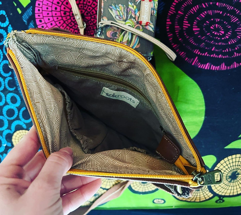 Thumbnail: NWOT AND LIKE NEW SAKSROOTS PURSE WALLET LOT OF 2 BOHO RETRO   Size: MUSTARD YEL