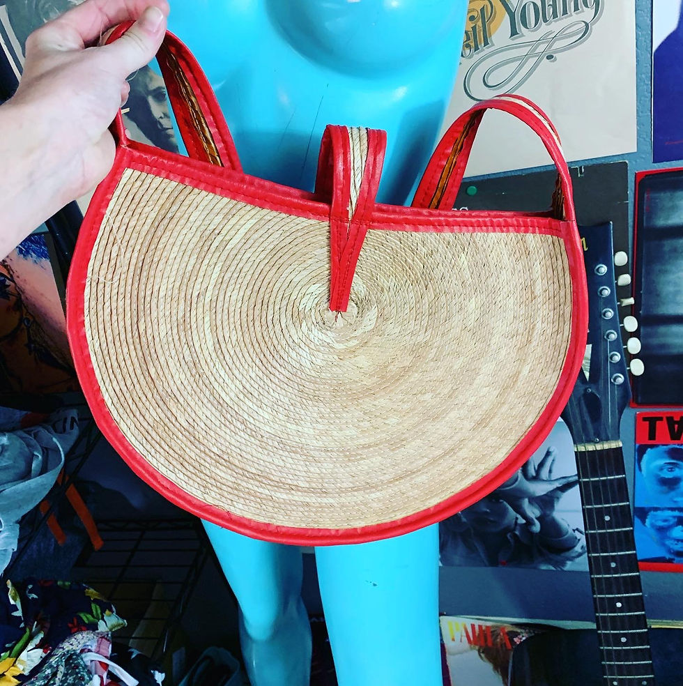 Thumbnail: Vintage Large Mint Condition Woven Straw Purse  Size: 14 x 10 inches  Perfect co