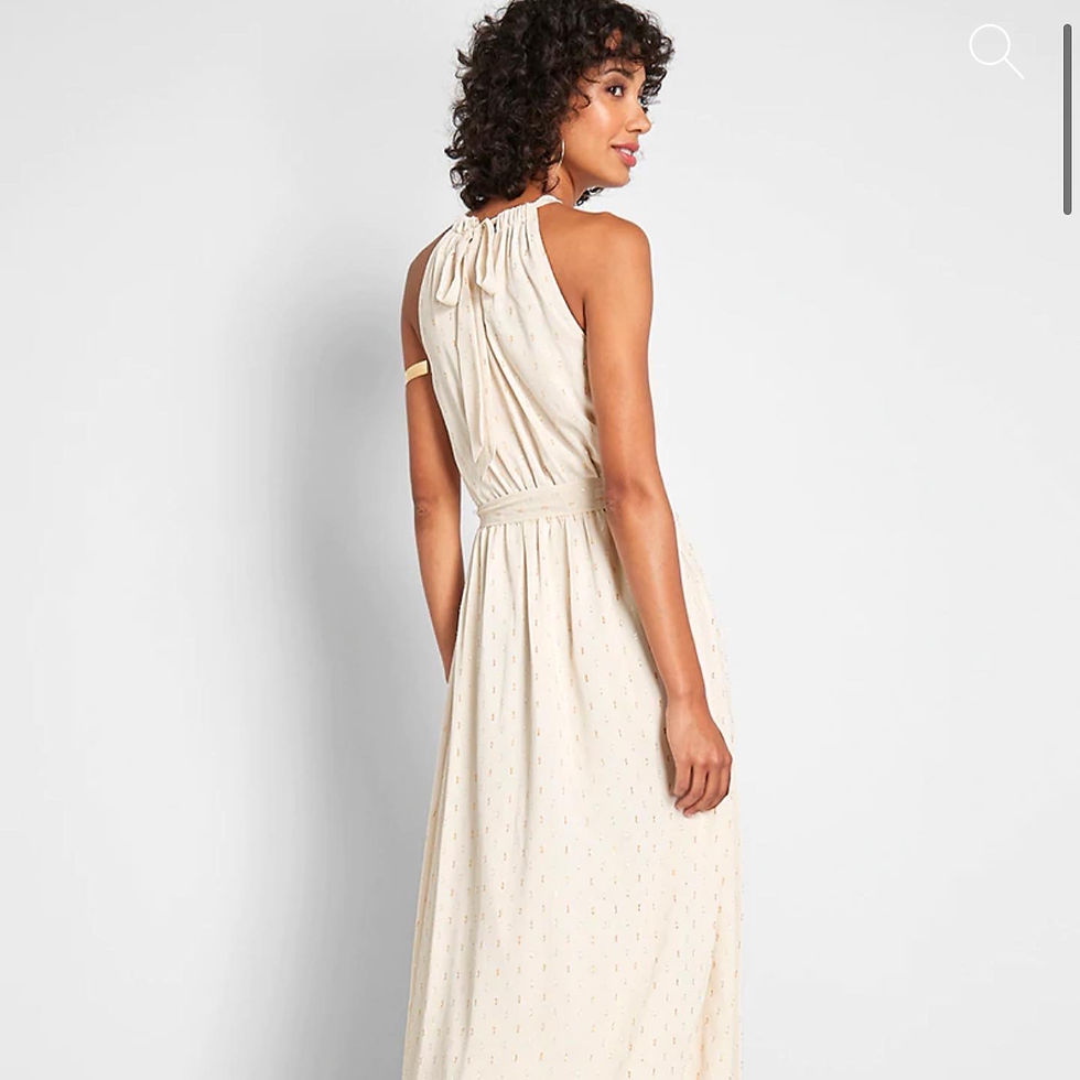 Thumbnail: NWT MODCLOTH IVORY CHIFFON LAYERED MAXI HALTER DRESS  SIZE: 2 available Large & 