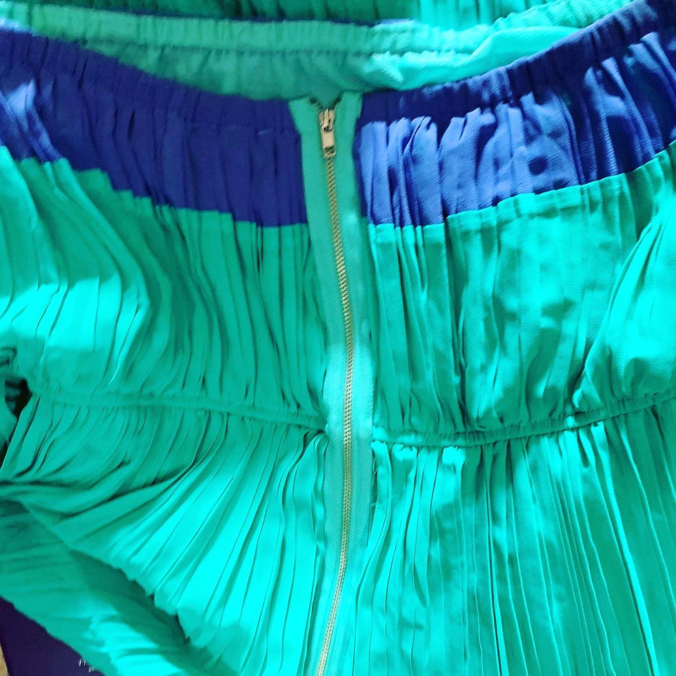 Thumbnail: Romeo and Juliet Couture Accordion Color Block Strapless Maxi Dress Size: Medium