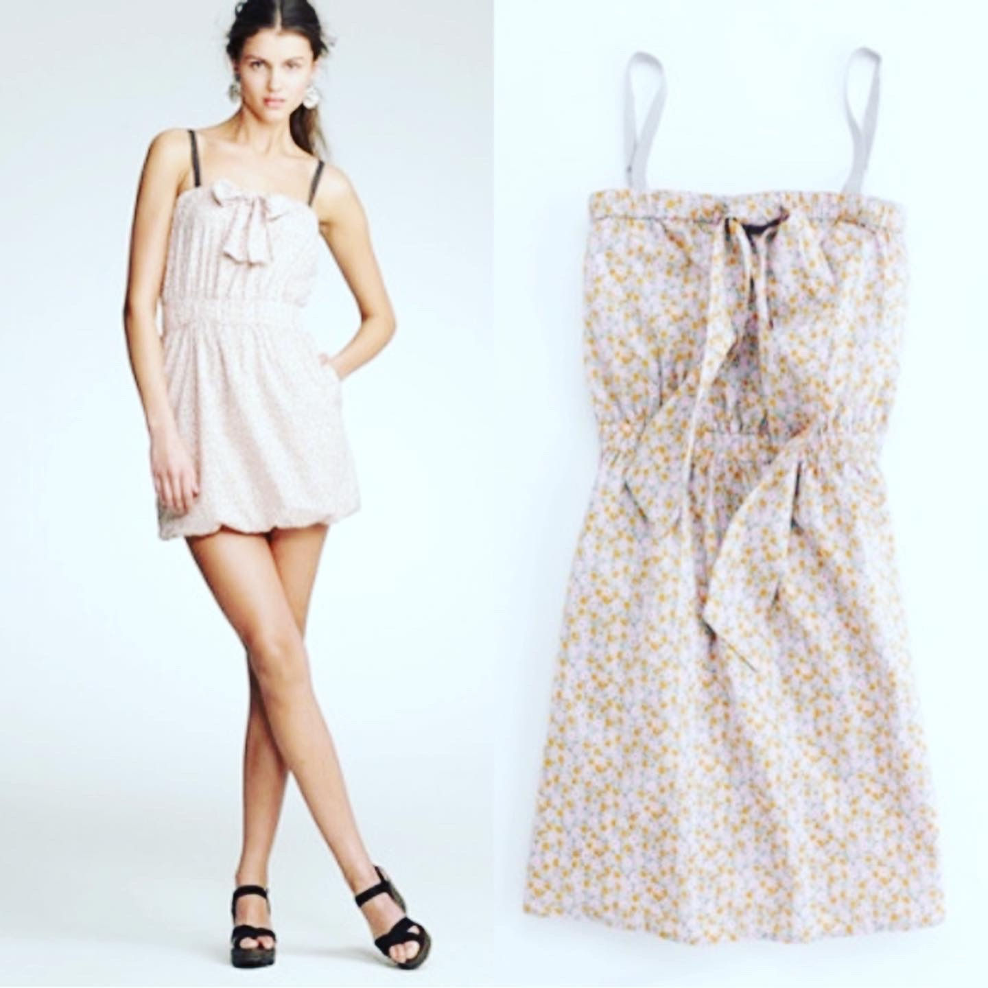 J. CREW gray Floral Retro style Cotton Bubble Dress Size: small  Chest: 16 in wa