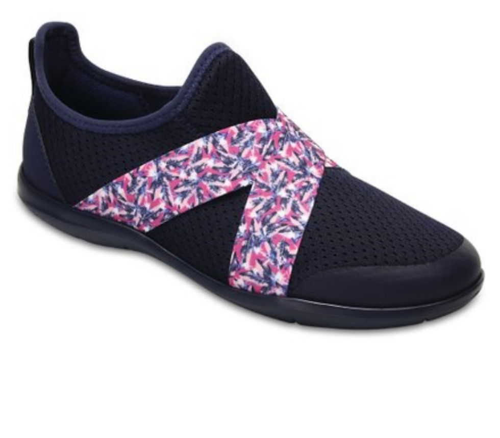 Thumbnail: 💜NWT CROCS ATHLETIC COMFORT SHOES SIZE 6 SLIP ON PINK BLUE RETAIL $59  SIZE 6  